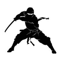 ninja combattant graphique silhouette . vecteur