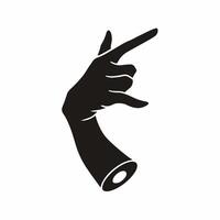 noir silhouette de lettre y main signe sur blanc Contexte avec blanc lignes définir pouce et des doigts. main geste plat icône décalque illustration. vecteur