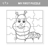 utilisez le puzzle et restaurez l'image. jeu de papier pour les enfants. le niveau facile vecteur