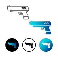 illustration d'icône pistolet arme abstraite vecteur