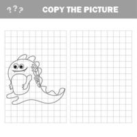 illustration vectorielle de dinosaure de dessin animé - livre de coloriage et puzzle pour enfant vecteur