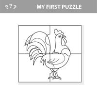 Un vecteur illustration d'un puzzle de poulet pour les enfants