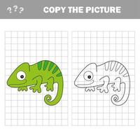 iguane à colorier. livre de coloriage pour les enfants. jeu visuel. vecteur