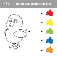 poulet à colorier, le livre de coloriage pour les enfants d'âge préscolaire vecteur