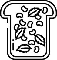 figure amande pain grillé contour illustration vecteur