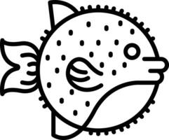 illustration de contour de poisson-globe vecteur