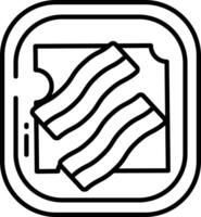Bacon pain grillé contour illustration vecteur