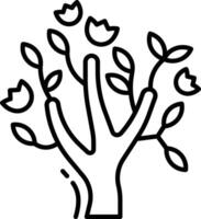 magnolia arbre contour illustration vecteur