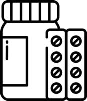 médicament bouteille contour illustration vecteur