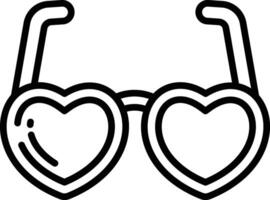 cœur des lunettes contour illustration vecteur