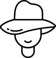 femme chapeau contour illustration vecteur