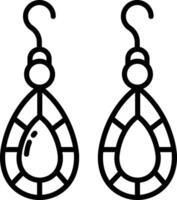 des boucles d'oreilles gemme contour illustration vecteur