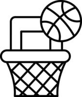 basketball net contour illustration vecteur