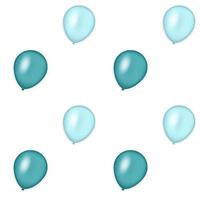 Ensemble coloré de ballons bleus isolés sur fond blanc, illustration vectorielle vecteur