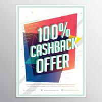 cashback remise brochure prospectus modèle avec coloré géométrique formes vecteur