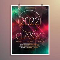 2022 Nouveau année fête un événement prospectus modèle avec coloré lumières Contexte vecteur