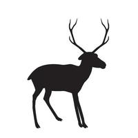 silhouette de jeune cerf de forêt sur blanc. illustration vectorielle vecteur