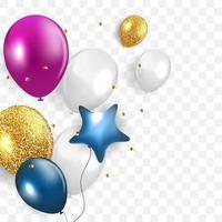 Brillant joyeux anniversaire ballons background vector illustration