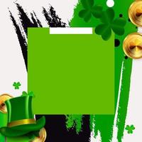 joyeux saint patrick fond avec des feuilles de trèfle. illustration vectorielle vecteur