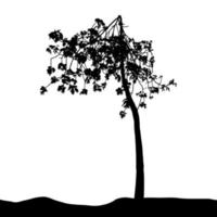 silhouette d'arbre isolé sur fond blanc. illustration vectorielle vecteur