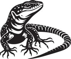 silhouette de cornu lézards, plein corps noir et blanc clipart vecteur