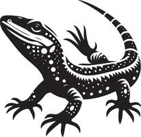 silhouette de cornu lézards, plein corps noir et blanc clipart vecteur