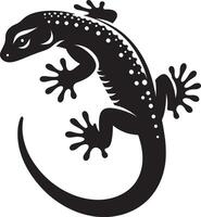 silhouette de cornu lézards, plein corps noir et blanc clipart vecteur