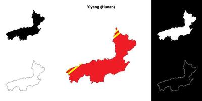 Yiyang Vide contour carte ensemble vecteur
