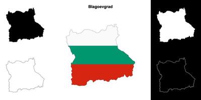 blagoevgrad Province contour carte ensemble vecteur