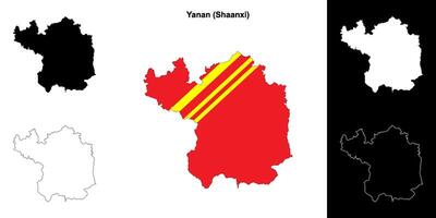 yanan Vide contour carte ensemble vecteur