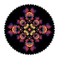 mandala avec cœurs et fleurs. jolie couleurs. vecteur