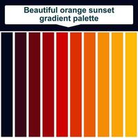 magnifique Orange le coucher du soleil pente palette. abstrait coloré palette guide. élégant concept Couleur palette vecteur