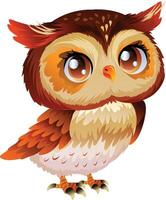 mignonne hibou oiseau dessin animé personnages vecteur