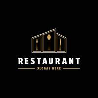 restaurant bar logo conception concept or luxe vecteur