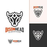 bison logo modèle, Créatif bison tête logo conception concepts vecteur