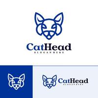 chat logo modèle, Créatif chat tête logo conception concepts vecteur