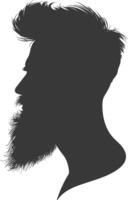 silhouette barbe cheveux homme seulement noir Couleur seulement vecteur