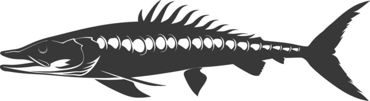 silhouette barracuda animal noir Couleur seulement vecteur