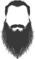 silhouette barbe cheveux moustache homme seulement noir Couleur seulement vecteur