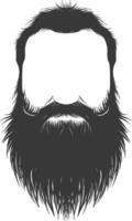 silhouette barbe cheveux moustache homme seulement noir Couleur seulement vecteur