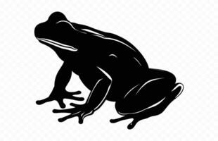 grenouille silhouette noir clipart isolé sur une blanc Contexte vecteur