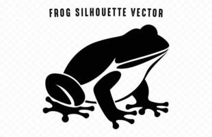 grenouille silhouette noir clipart isolé sur une blanc Contexte vecteur