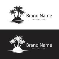 noix de coco arbre logo conception, plage usine, paume arbre été, illustration modèle vecteur