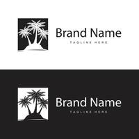 noix de coco arbre logo conception, plage usine, paume arbre été, illustration modèle vecteur