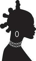 noir aux femmes histoire mois. côté vue silhouette de aux femmes diriger. plat style illustration vecteur