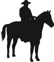 cow-boy silhouette avec cheval et corde. illustration conception. vecteur