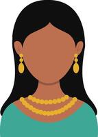 africain femme avatar avec portrait style. illustration sur blanc Contexte. vecteur