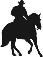 cow-boy silhouette avec cheval et corde. illustration conception. vecteur