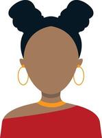 africain femme avatar sur blanc Contexte. plat visage conception vecteur
