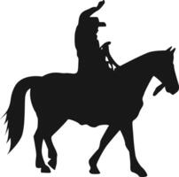 cow-boy silhouette avec cheval et corde. illustration conception. vecteur